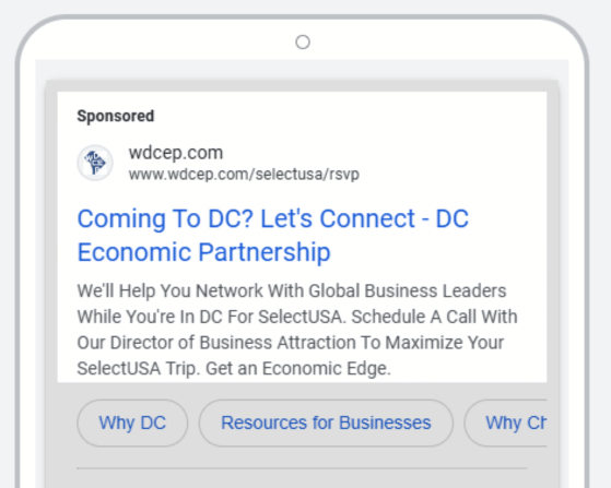 conference ad example from google ad grant account