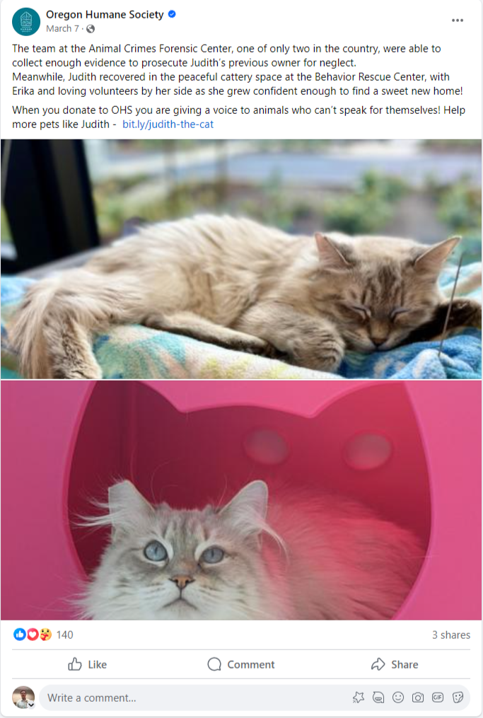 Example facebook post for advocate